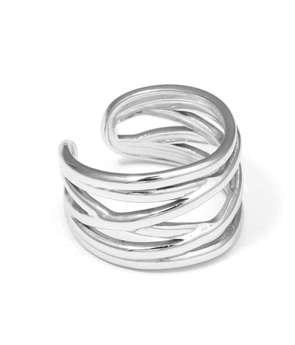 Anillo con diseño multi-banda entrelazado 2