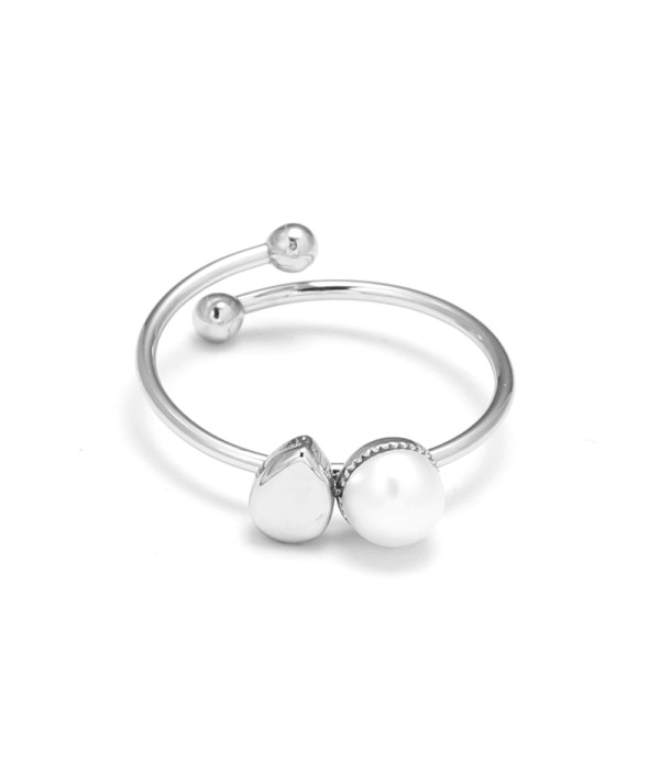Anillo con perla y gota de agua 2