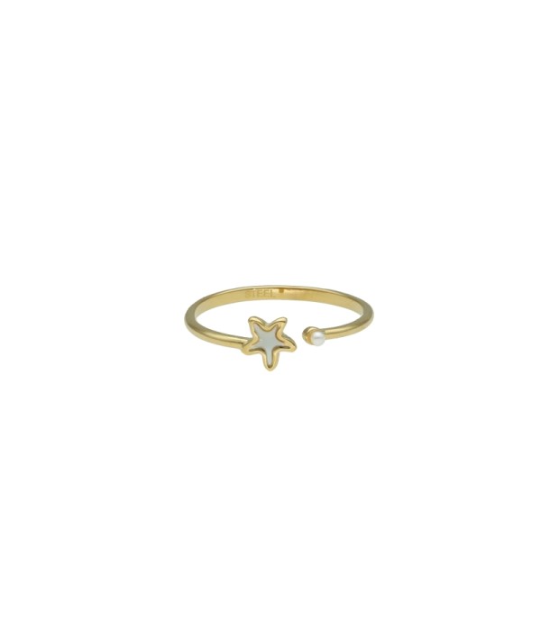 Anillo con estrella de mar nacarado