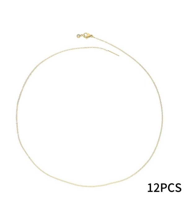 Conjunto de 12 cadenas de collar fina DIY