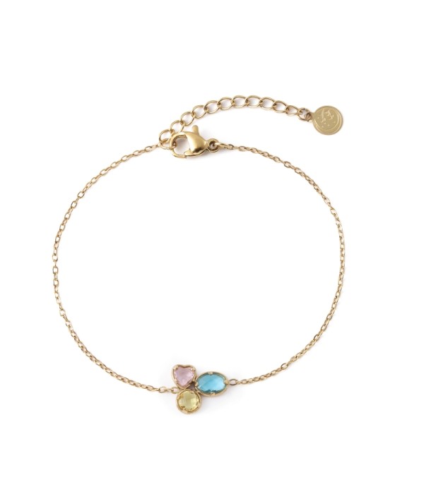 Pulsera dorado de cristal de colores 2