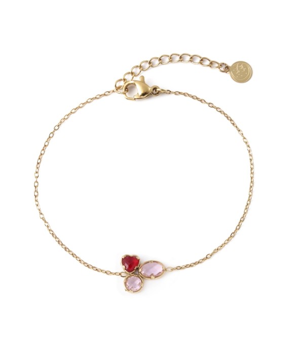 Pulsera dorado de cristal de colores