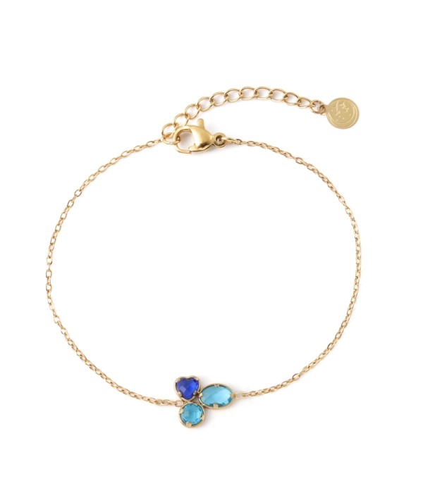 Pulsera dorado de cristal de colores