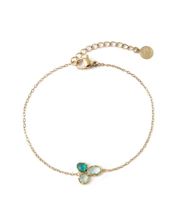 Pulsera dorado de cristal de colores