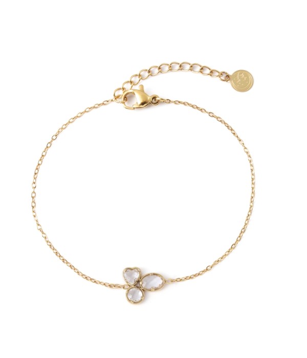 Pulsera dorado de cristal de colores