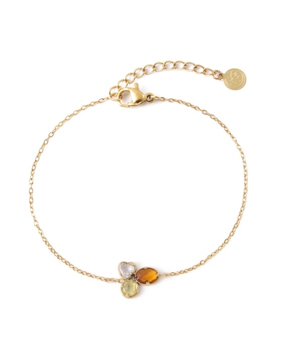 Pulsera dorado de cristal de colores