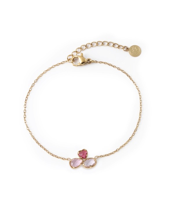 Pulsera dorado de cristal de colores