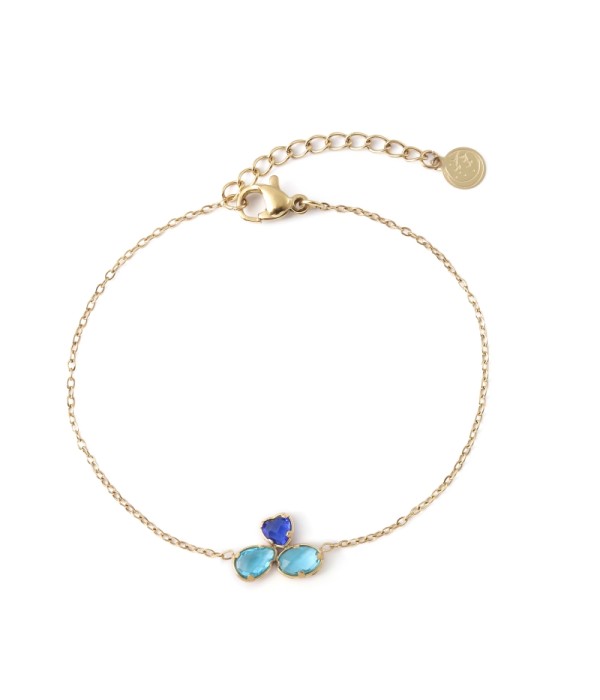 Pulsera dorado de cristal de colores