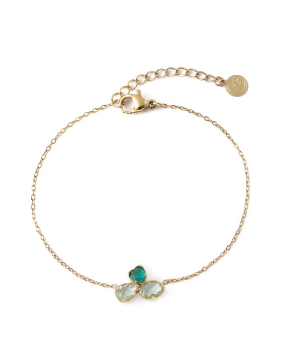 Pulsera dorado de cristal de colores