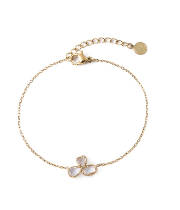 Pulsera dorado de cristal de colores