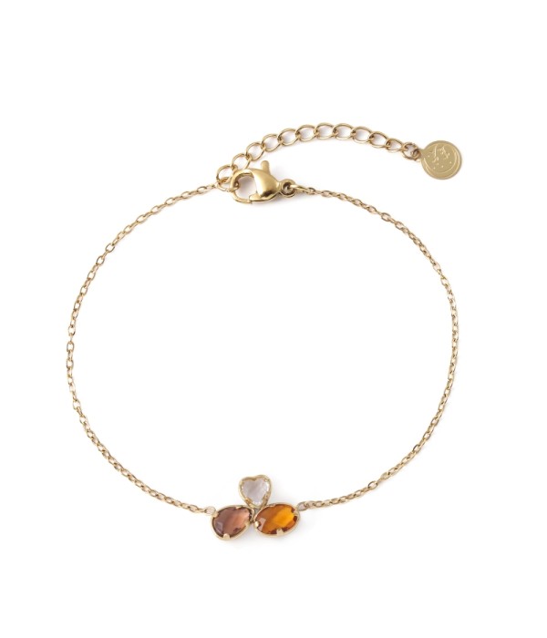 Pulsera dorado de cristal de colores