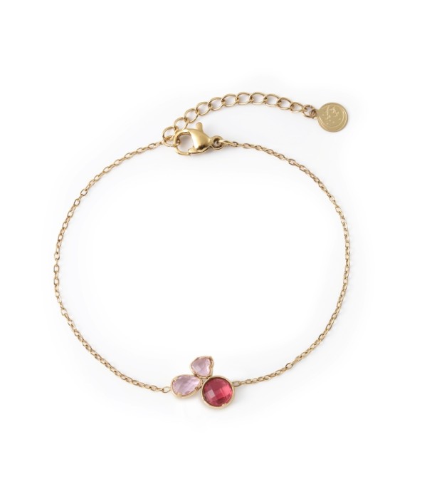 Pulsera dorado de cristal de colores