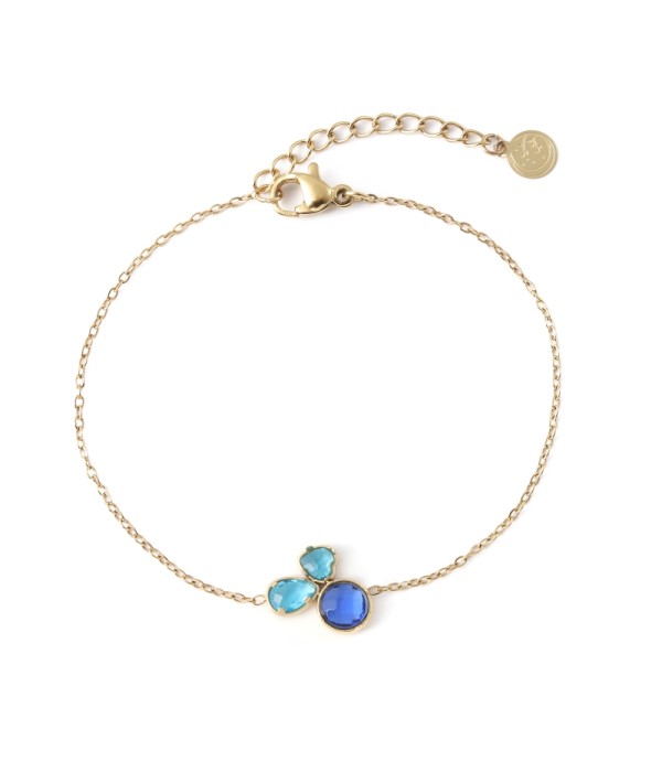 Pulsera dorado de cristal de colores