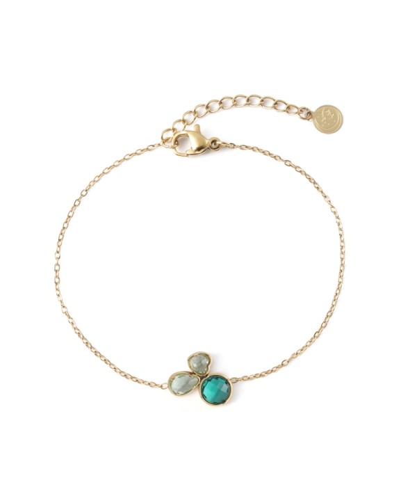 Pulsera dorado de cristal de colores