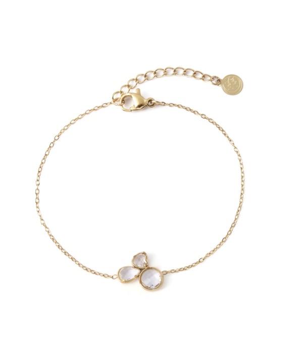 Pulsera dorado de cristal de colores