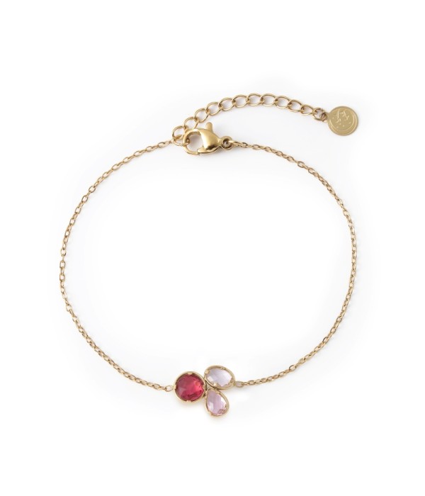 Pulsera dorado de cristal de colores