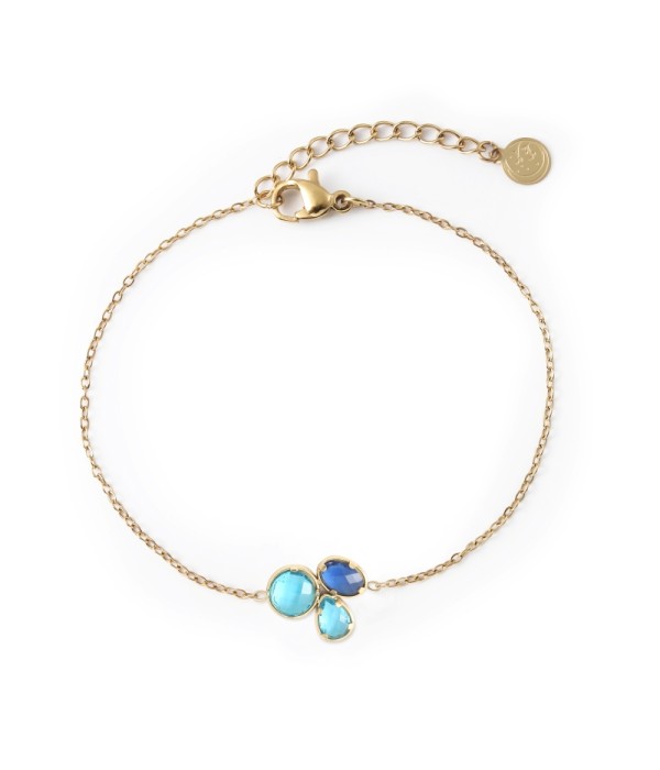 Pulsera dorado de cristal de colores