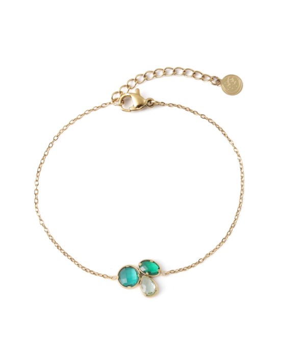 Pulsera dorado de cristal de colores