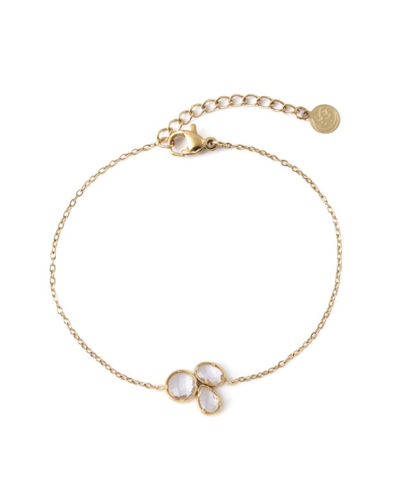 Pulsera dorado de cristal de colores