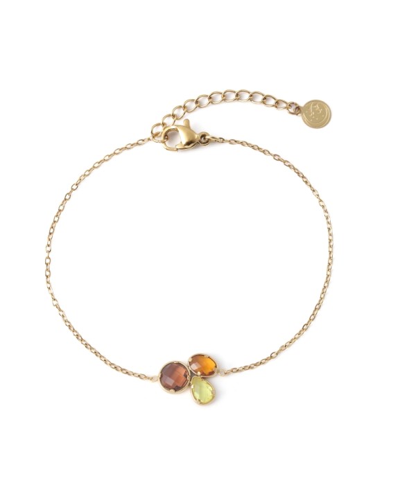 Pulsera dorado de cristal de colores