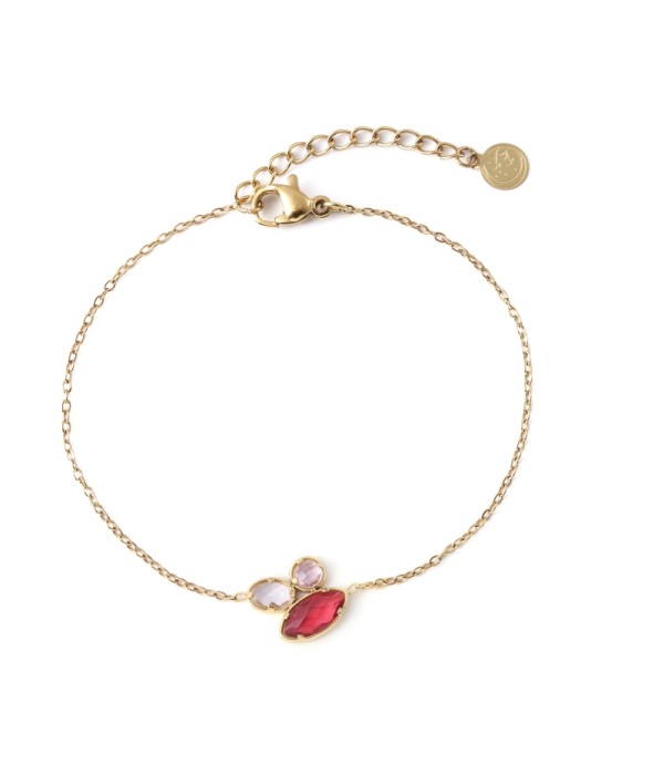 Pulsera dorado de cristal de colores