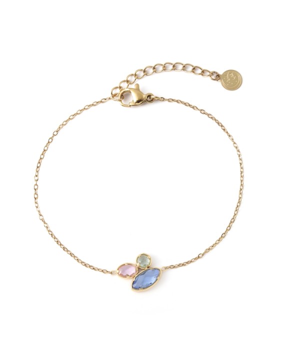 Pulsera dorado de cristal de colores