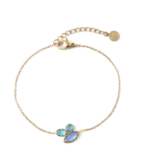 Pulsera dorado de cristal de colores