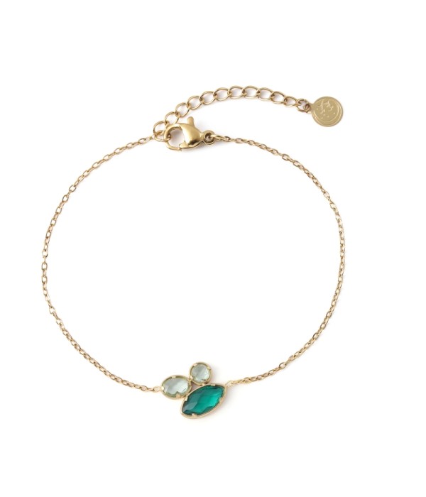 Pulsera dorado de cristal de colores