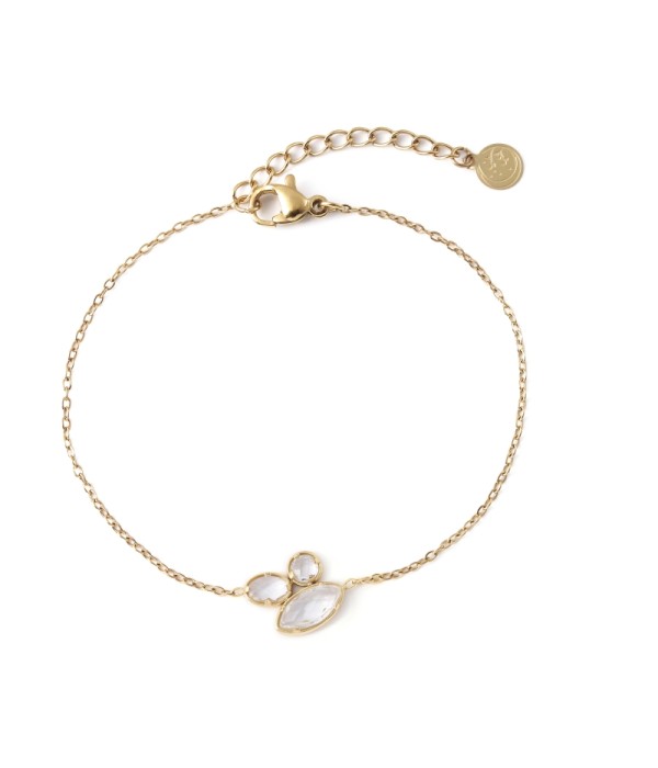 Pulsera dorado de cristal de colores