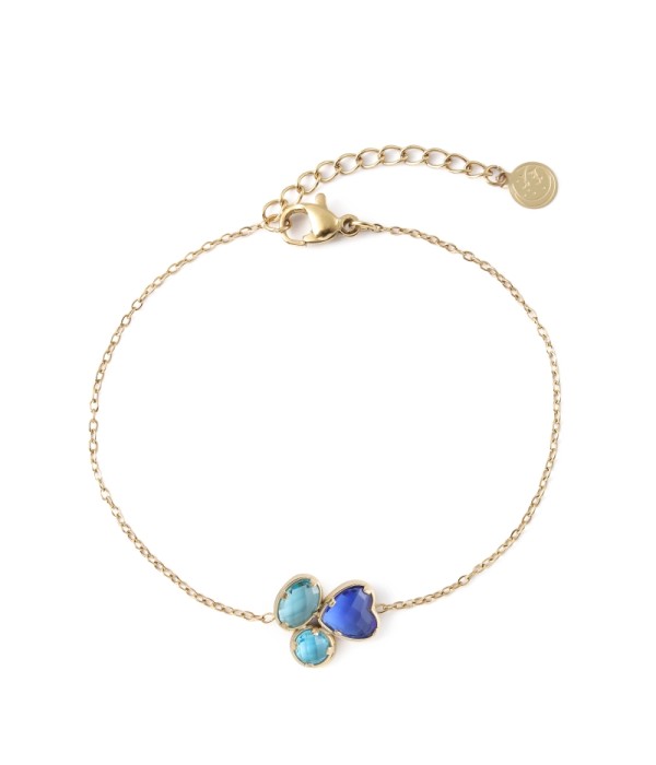 Pulsera dorado de cristal de colores