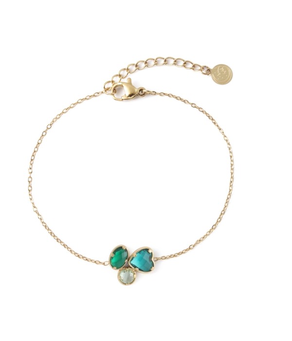 Pulsera dorado de cristal de colores