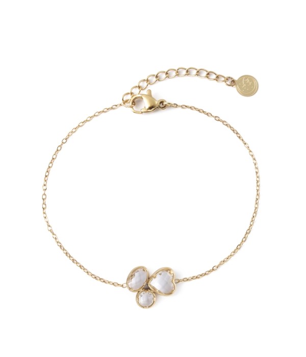 Pulsera dorado de cristal de colores