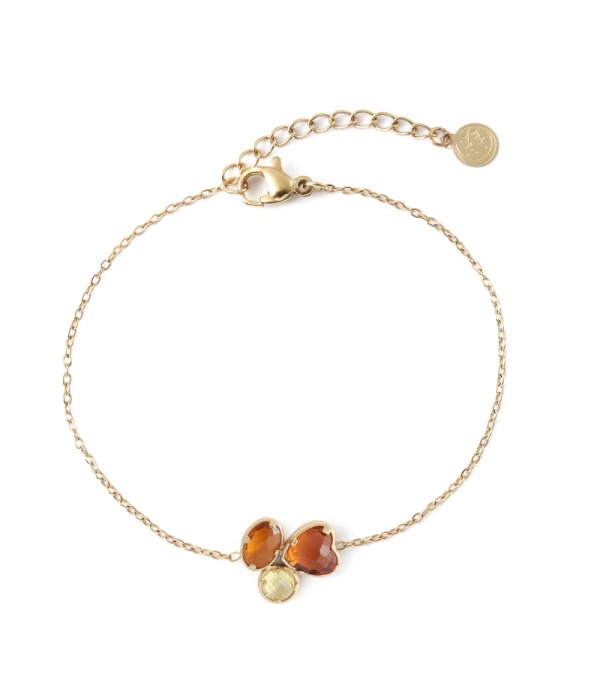 Pulsera dorado de cristal de colores