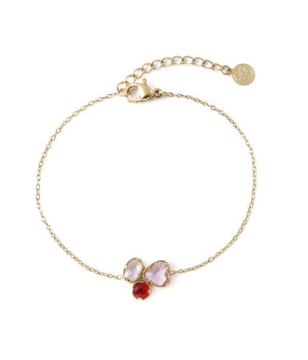 Pulsera dorado de cristal de colores