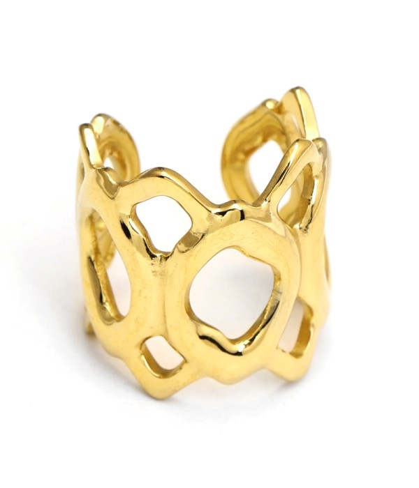 Anillo geométrico calado