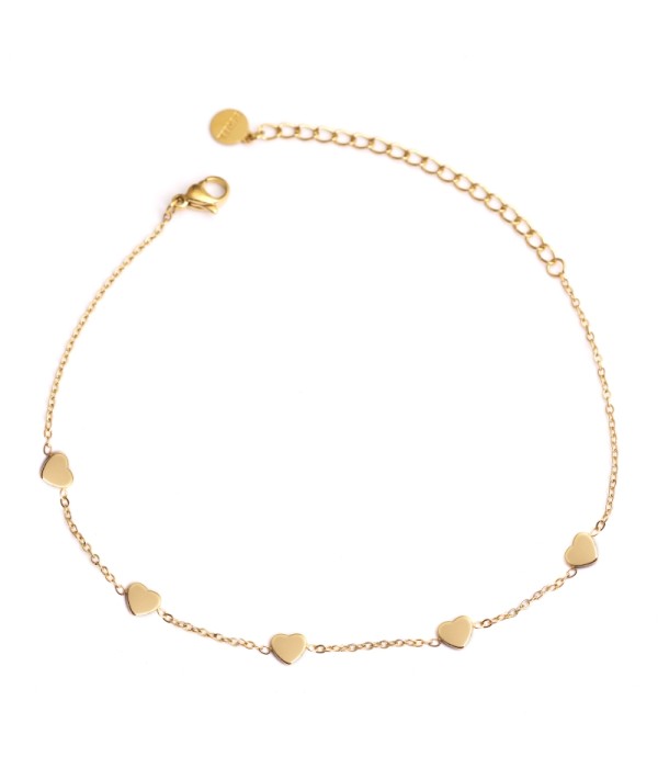 Tobillera de corazones