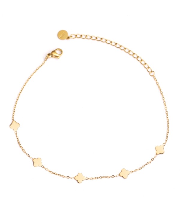 Tobillera de trébol de cuatro hojas