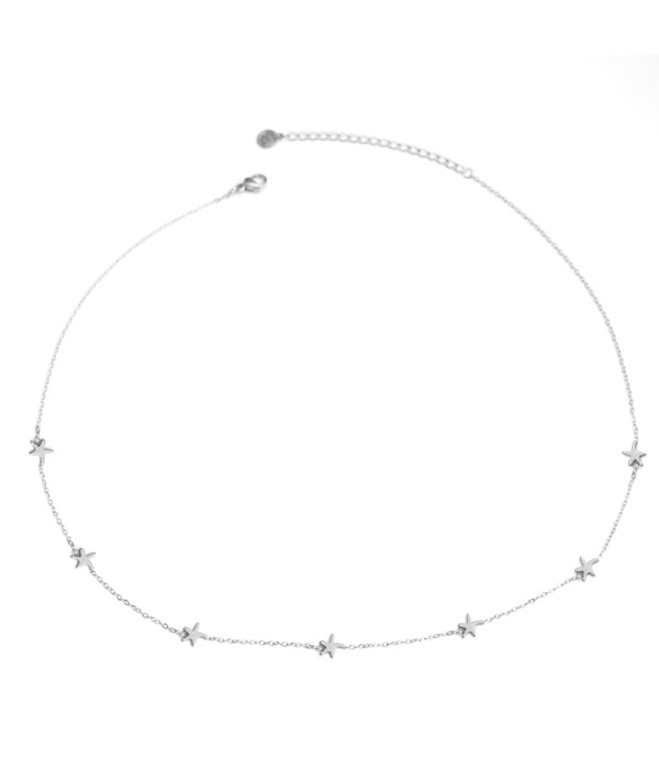 Collar plateado de estrellas de mar