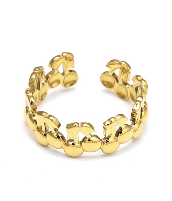 Anillo dorado de cerezas