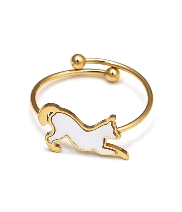 Anillo con gato de nácar