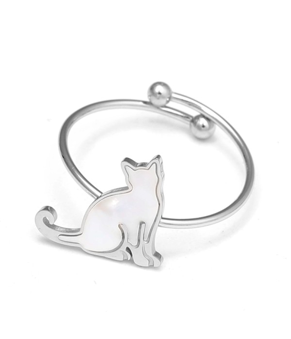 Anillo con gato de nácar