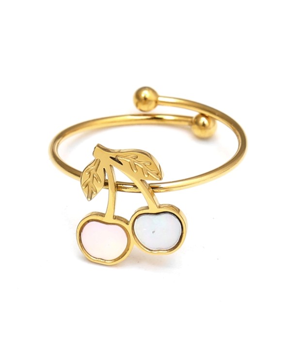 Anillo con cerezas de nácar