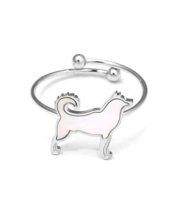 Anillo con perro de nácar 2