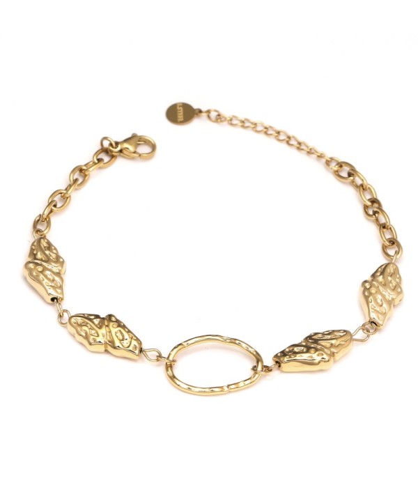 Pulsera con eslabones texturizados y detalle central