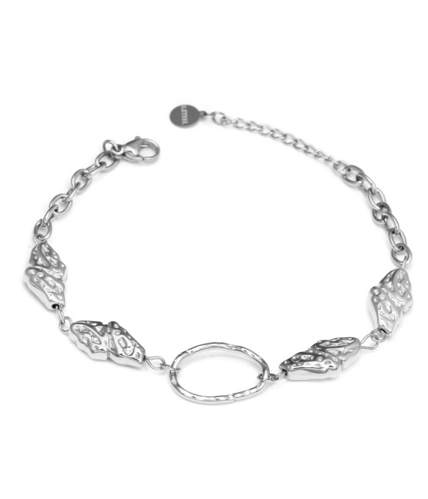 Pulsera con eslabones texturizados y detalle...
