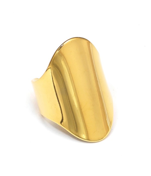 Anillo dorado ancho y liso