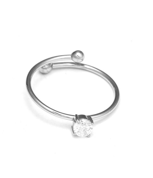 Anillo minimalista con circonita 2