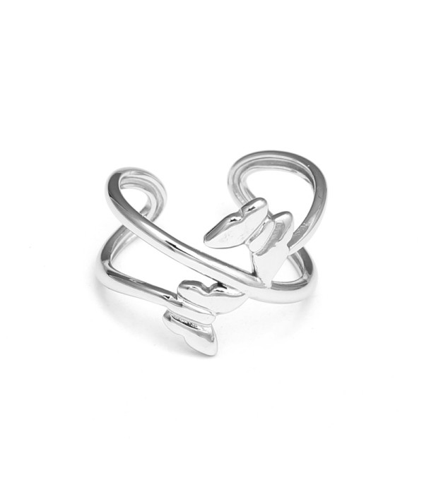 Anillo con dos mariposas central