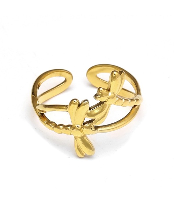 Anillo con dos libélulas central