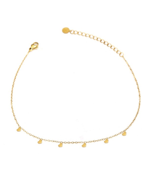 Tobillera con colgantes de corazones